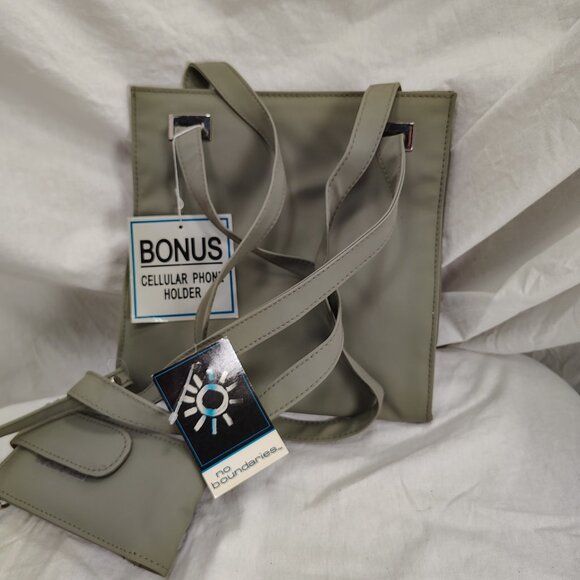 No Boundaries, bag with cellphone holder, grey, 9.5" x 8" x 3.5" - Picture 3 of 6